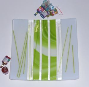 Lime Delish 12"x12" by jensstudio handcrafted glass